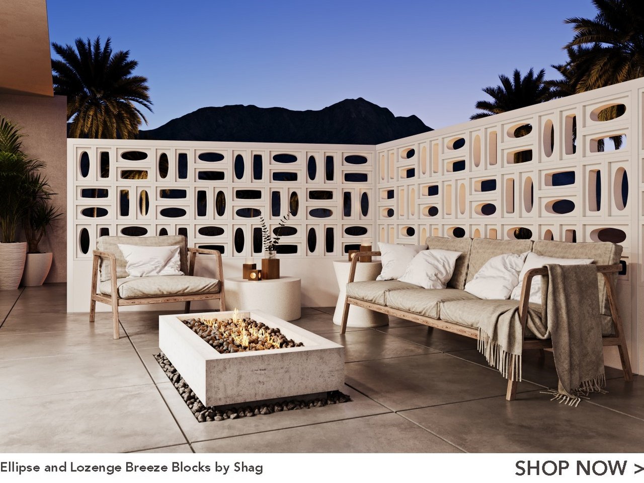 Ellipse and Lozenge Breeze Blocks by Shag