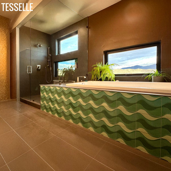 Capri Cement Tiles in a Luxury Bathroom