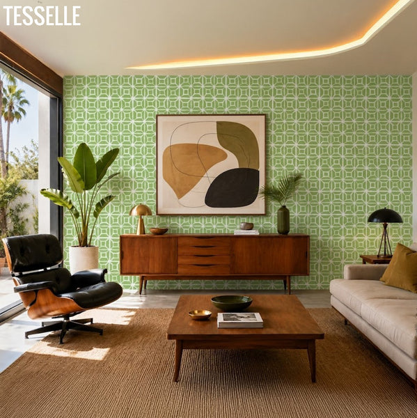 Durell Kiwi 8" Square Cement Tile by Trina Turk