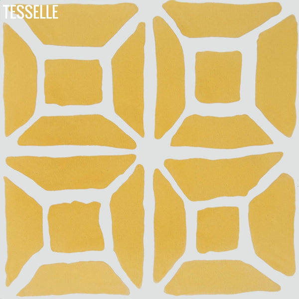 Durell Lemon 8" Square Cement Tile by Trina Turk