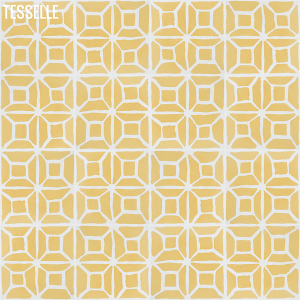 Durell Lemon 8" Square Cement Tile by Trina Turk R2