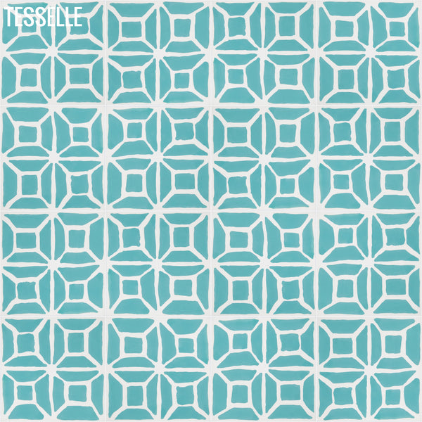 Durell Turquoise 8" Square Cement Tile by Trina Turk R2