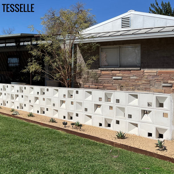 Glimmer Dimensional White 7.5" Cement Breeze Block