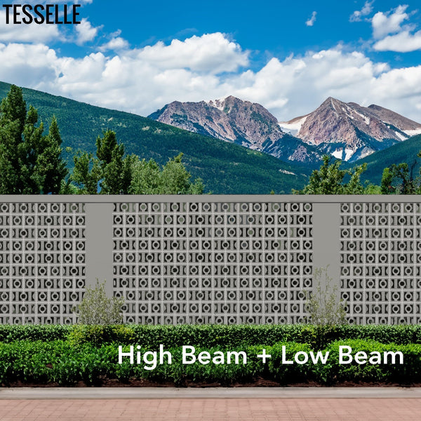 High Beam and Low Beam Breeze Blocks Wall