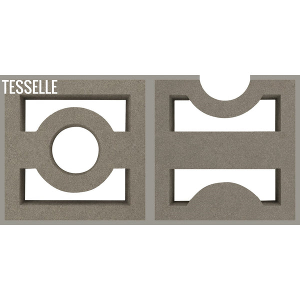 High + Low Beam Grey 7.5" Cement Breeze Blocks by Karin Jeske