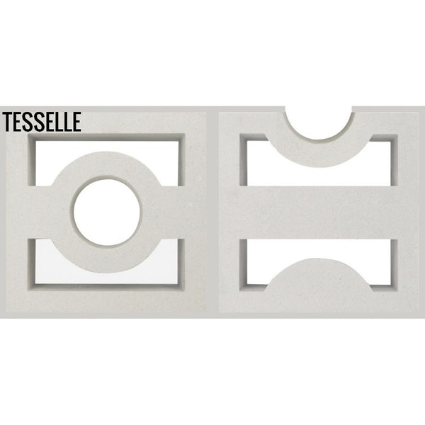 High + Low Beam White 7.5" Cement Breeze Blocks by Karin Jeske