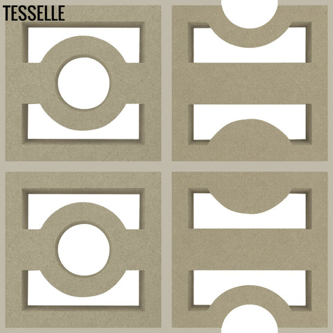 High + Low Beam Taupe 7.5" Cement Breeze Blocks by Karin Jeske