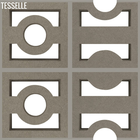 High + Low Beam Grey 7.5" Cement Breeze Blocks by Karin Jeske