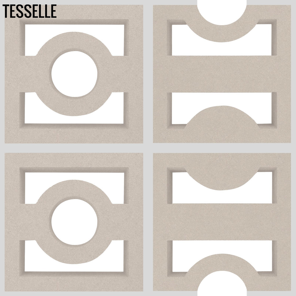 High + Low Beam Taupe 7.5" Cement Breeze Blocks by Karin Jeske