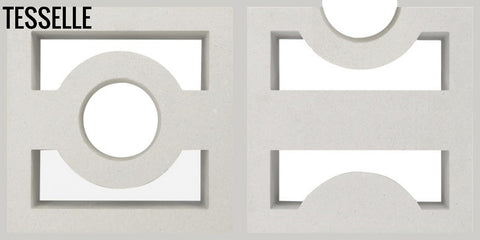 High + Low Beam White 7.5" Cement Breeze Blocks by Karin Jesk