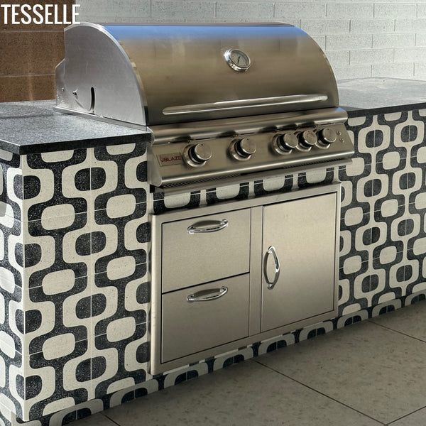 Products Ipanema Campos 8" Square Terrazzo Cement Tile BBQ
