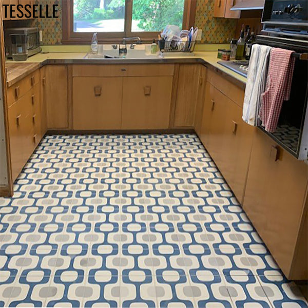 Ipanema Lago cement Tiles in a kitchen 