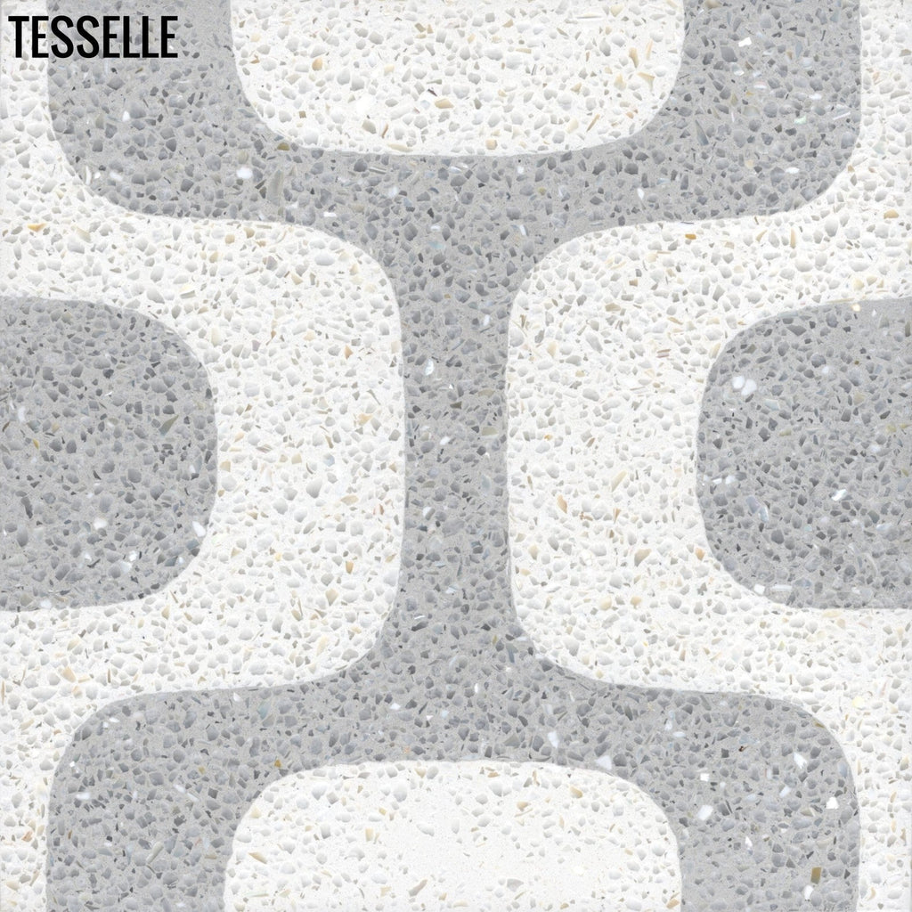 Ipanema Prata 8" Square Terrazzo Cement Tile