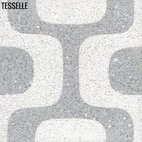 Ipanema Prata 8" Square Terrazzo Cement Tile