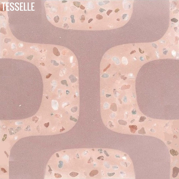 Ipanema Rosa 8" Square Terrazzo Cement Tile