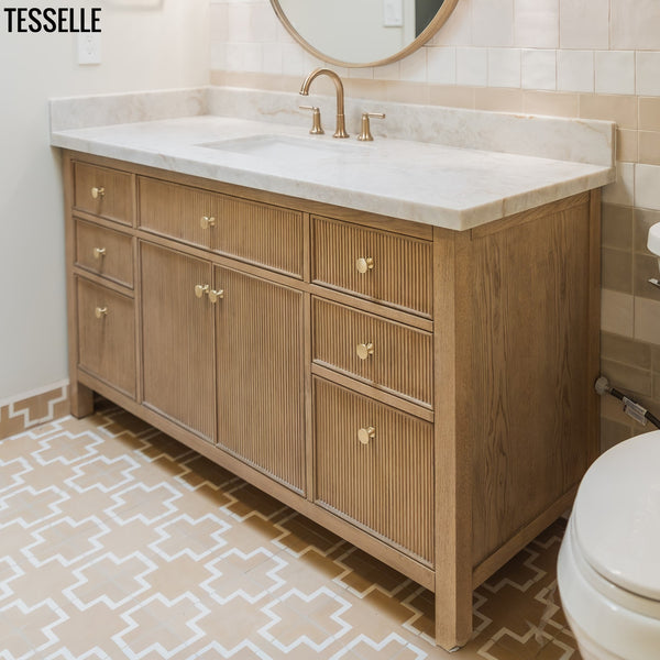 Trace Latte Cement Tile in Bathroom