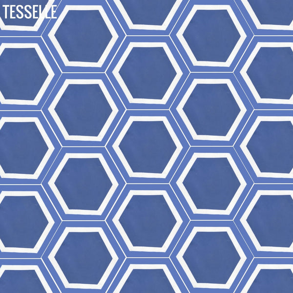 La Cella Riviera 9x8" Hexagonal Cement Tile