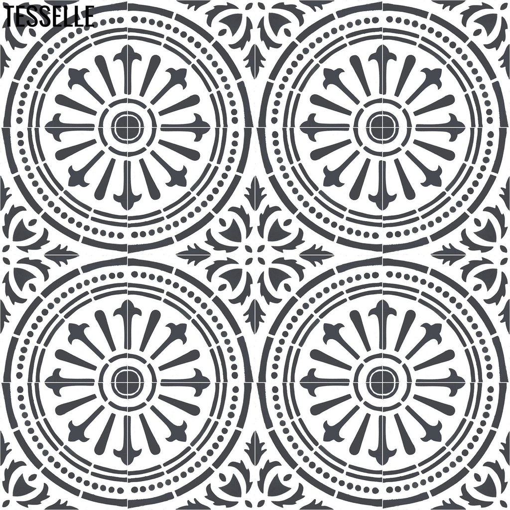 Orleans Iris 8" Square Cement Tile 1