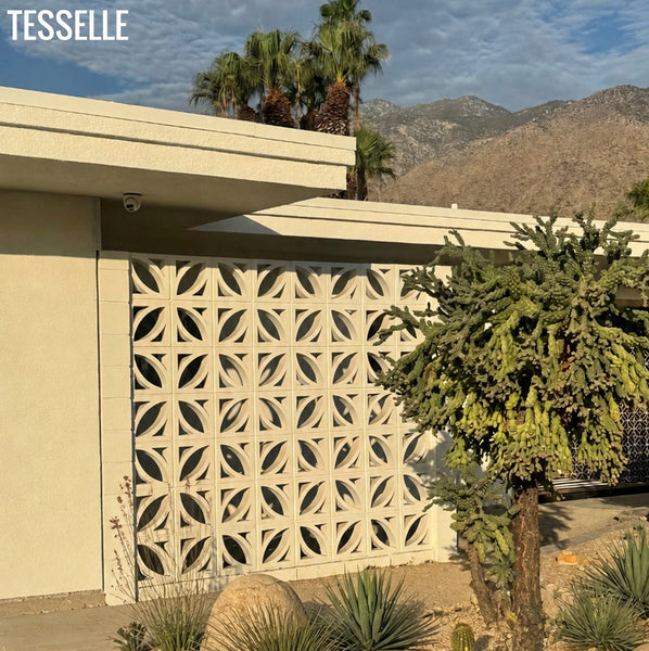 Palma White 11.4" Cement Breeze Block Wall