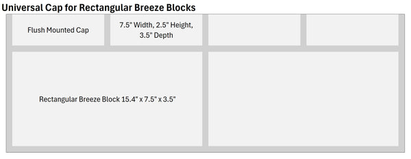 Universal Breeze Block Cap White for Rectangular Breeze Blocks