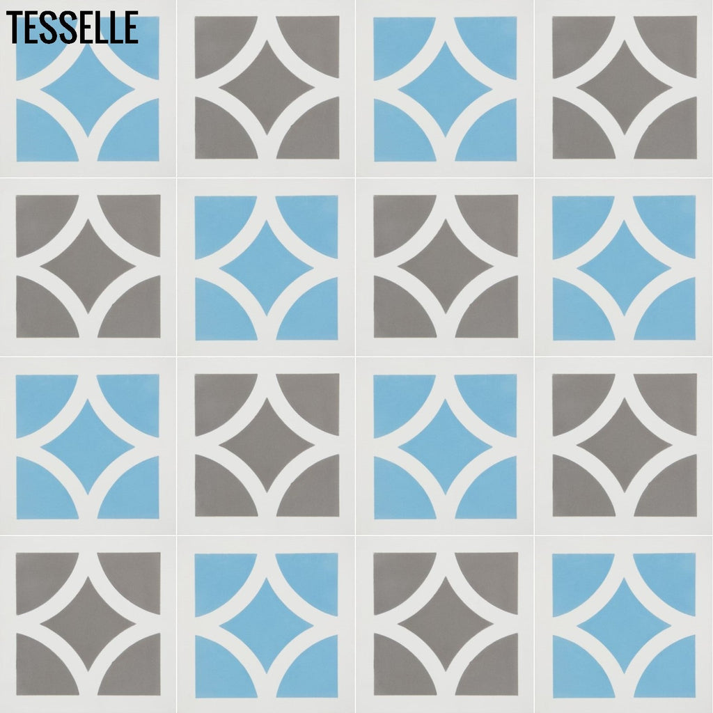 Zephyr Rotary Spa 8" Square Cement Tile Multi Color