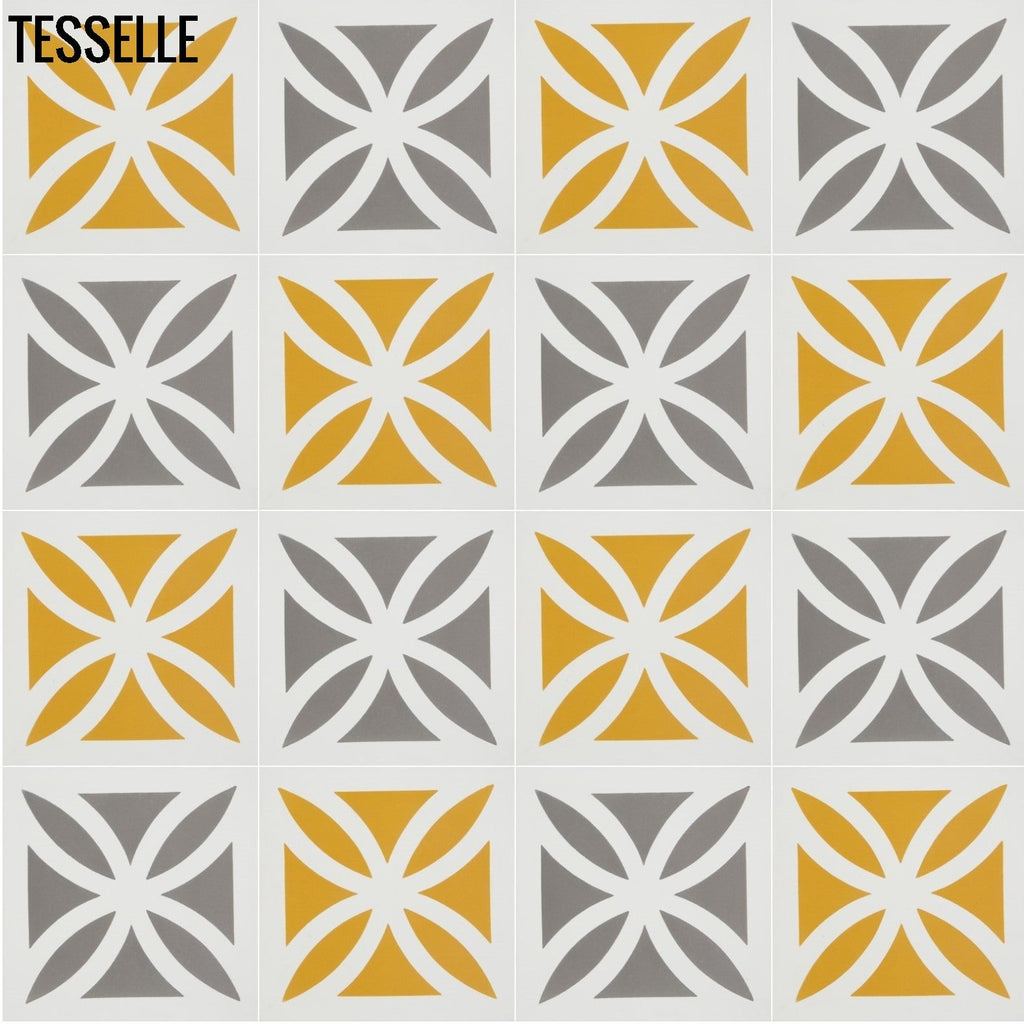 Zephyr Shamrock Slate 8" Square Cement Tile Multi Color