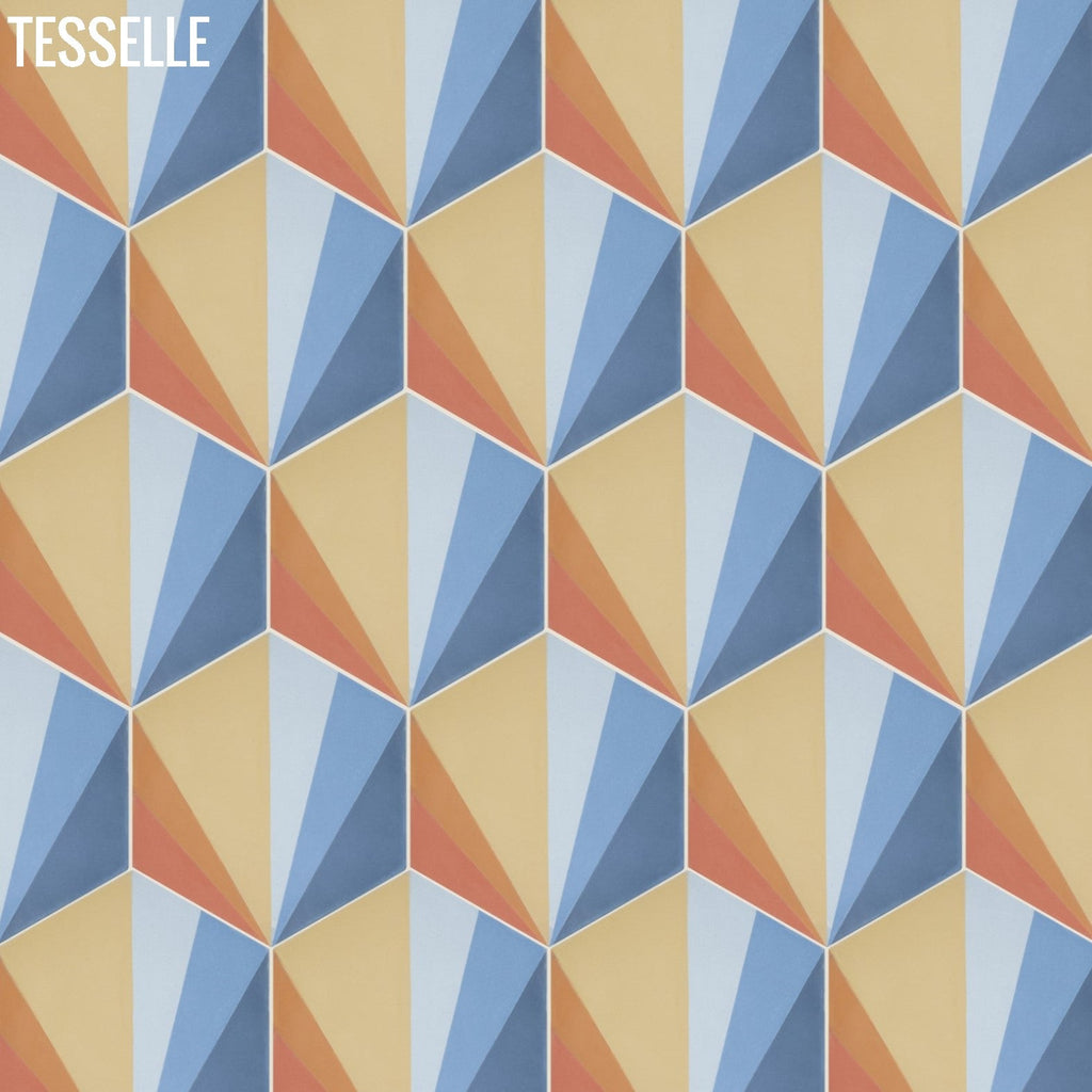 Soleil Desert 9x8" Hexagonal Cement Tile by Trina Turk R2