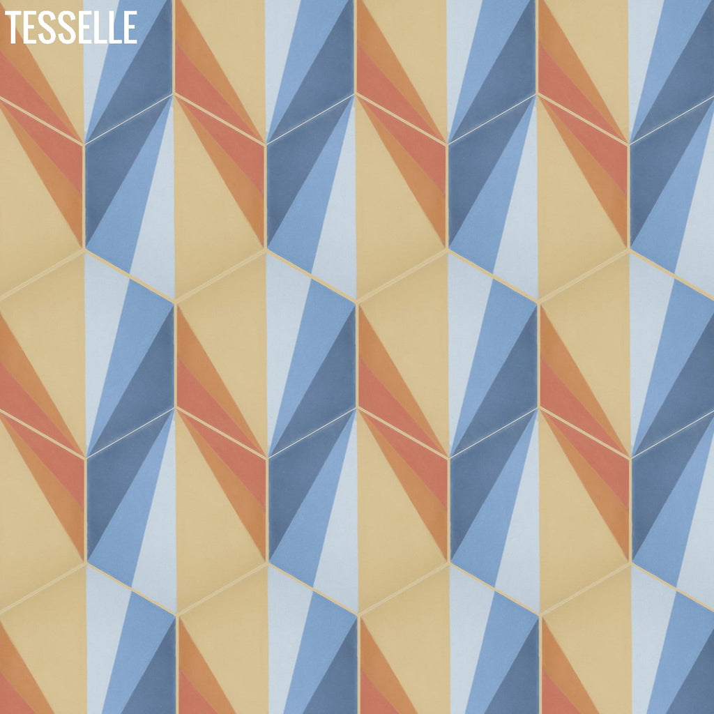 Soleil Desert 9x8" Hexagonal Cement Tile by Trina Turk R5