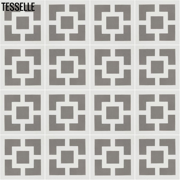 Zephyr Town Square Slate 8" Square Cement Tile 4x4