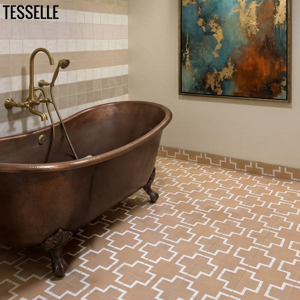 Trace Latte 8" Square Cement Tile