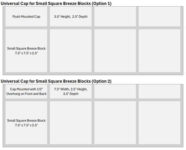 Universal Breeze Block Cap White for Small Breeze Blocks