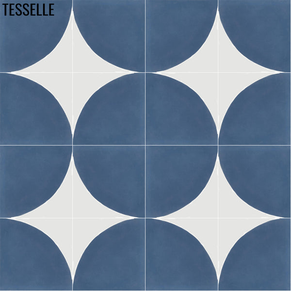 Whirl Blueberry 8" Square Cement Tile 1