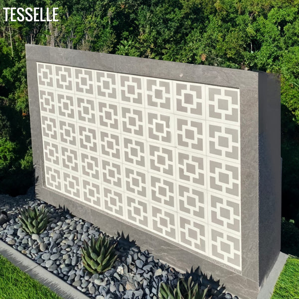 Zephyr Town Square Slate 8" Square Cement Tile