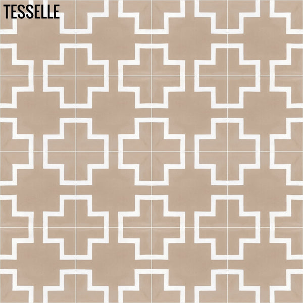Trace Latte 8" Square Cement Tile