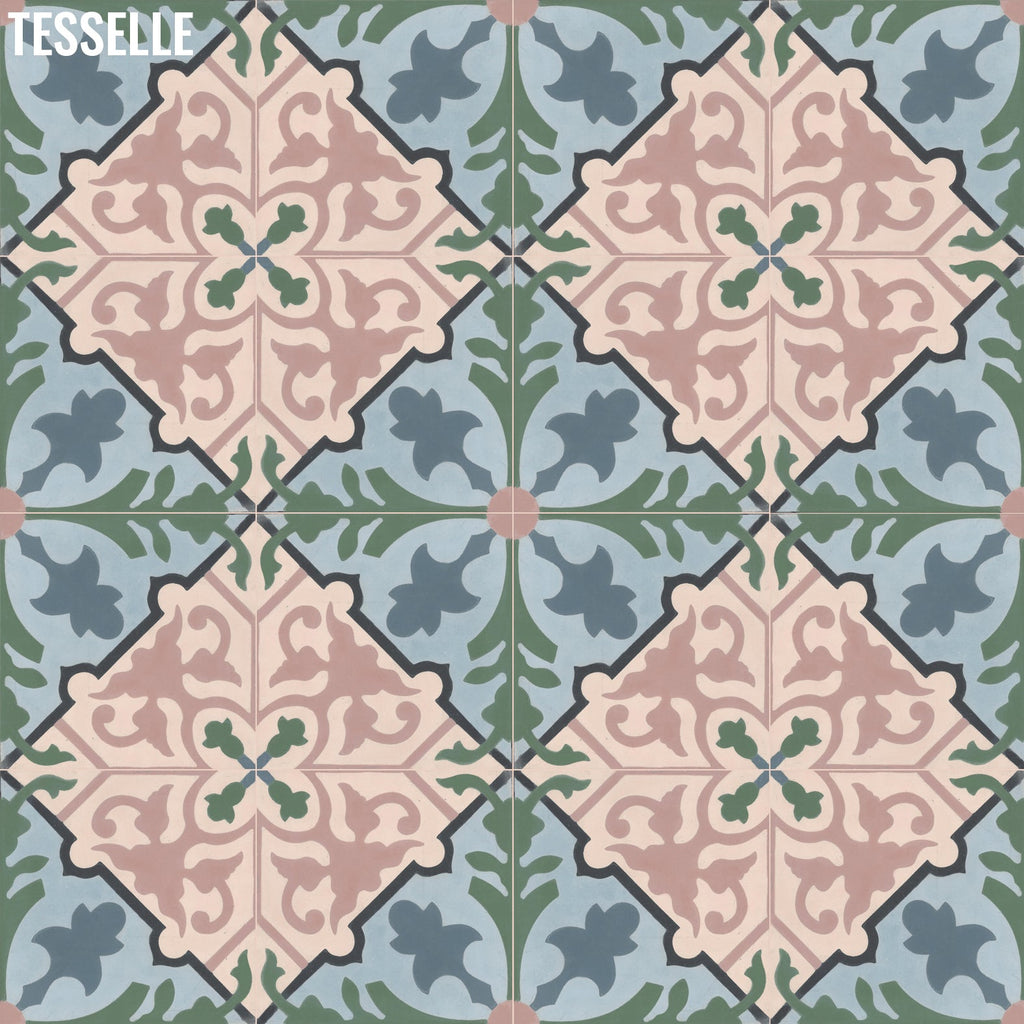Sakura Gardenia 8" Square Cement Tile 2