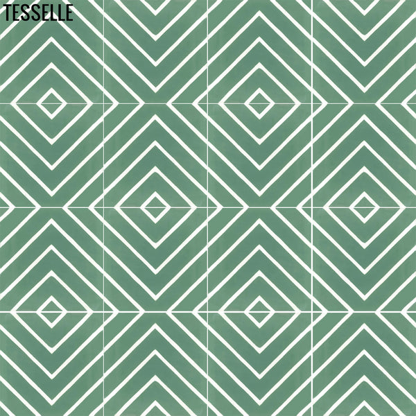 Ashcombe Emerald 8" Square Cement Tile 1