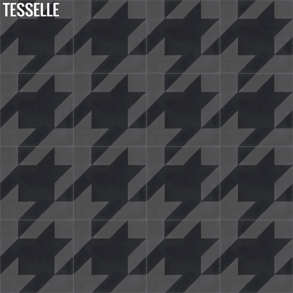 Baskerville Flannel 8" Square Cement Tile Layout 1