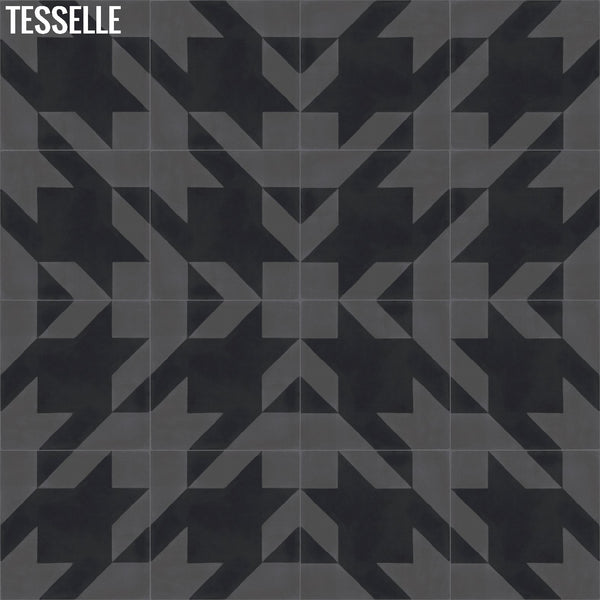 Baskerville Flannel 8" Square Cement Tile Layout 6