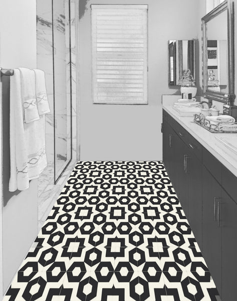 Dekko 8" Square Cement Tile - Carrera Bathroom Floor