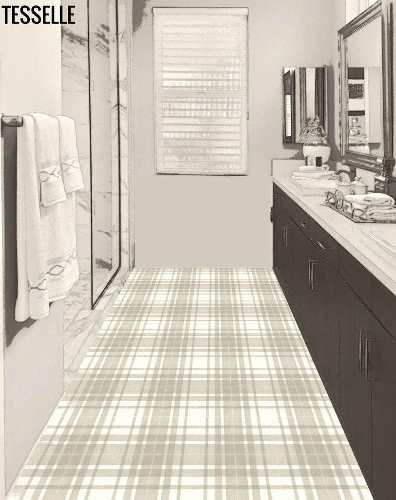 Highland Inverness 8" Square Cement Tile in Bathroom