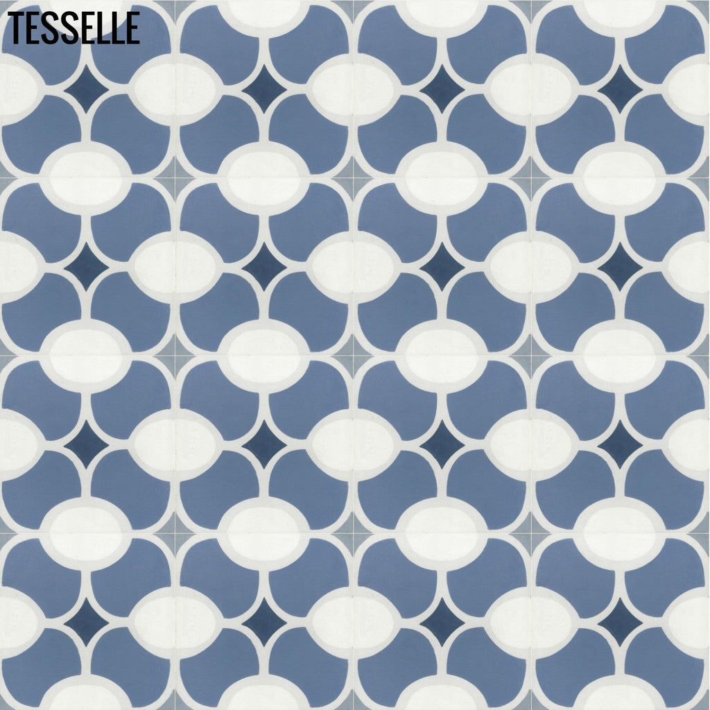 Cabrillo Oceano 8" Square Cement Tile repeat