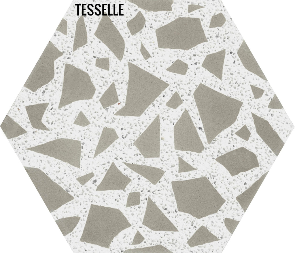 Celestia Francesca 9x8" Hexagonal Terrazzo Cement Tile