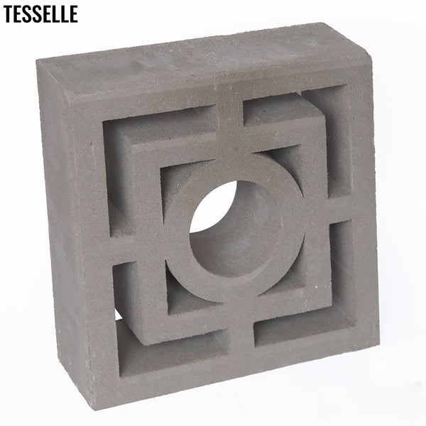 Concentric Natural Cement 11.4" Cement Breeze Block | Grey 1
