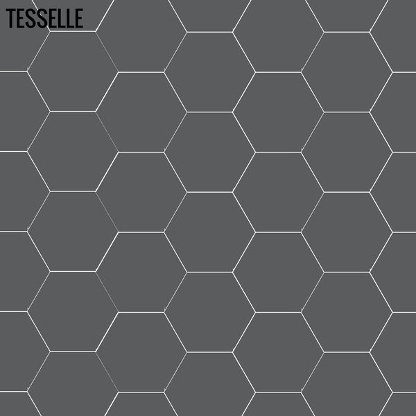 Concord Graphite 7x6" Hexagonal Thin Cement Wall Tile Repeat