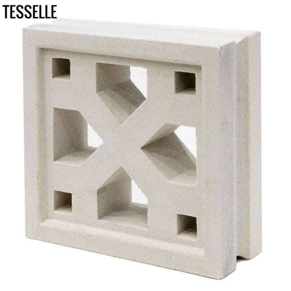 Crossing Lily White 7.5" Cement Breeze Block Angle