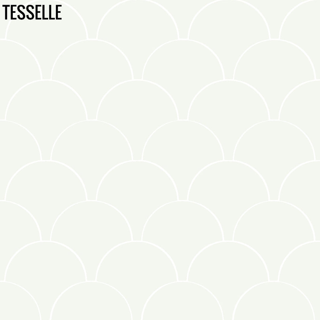 Echelle Cotton 8"x8" Fish Scale Shaped Cement Tile Media 3 of 3 EchelleCottonNew