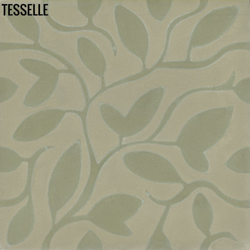 Fine Vine Verde 8" Square Cement Tile