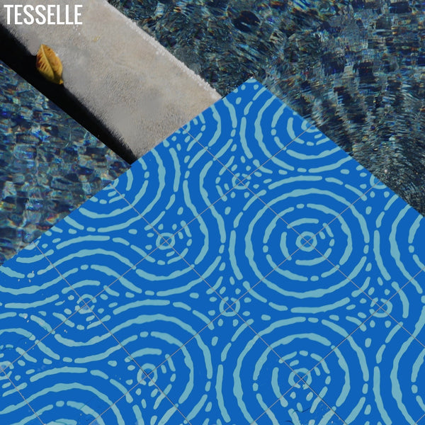 Grotta Azzurra Cement Tiles by a swimming pool