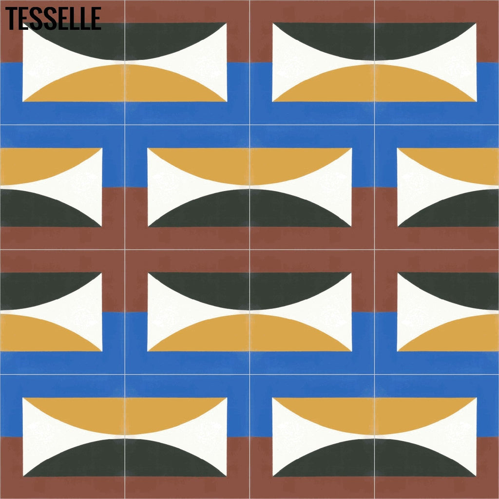 Hedge Equinox 8" Square Cement Tile by Jim Isermann Layout 5