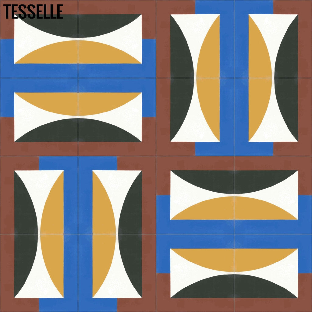 Hedge Equinox 8" Square Cement Tile by Jim Isermann Layout 7